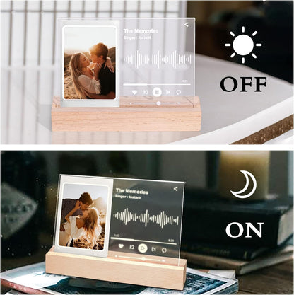[CLEARANCE] Pikxi Wooden Tabletop LED Photo Frame Display for Fujifilm Instax Mini Photo Film | Music