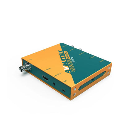 AVMatrix SC2030 3G-SDI/HDMI Scaling Cross Converter 3.5mm Audio Input, HDMI to SDI & SDI to HDMI with Upscales/Downscales, DIP Switches Set Conversion Modes, and Dual Threaded Locking Power Connector