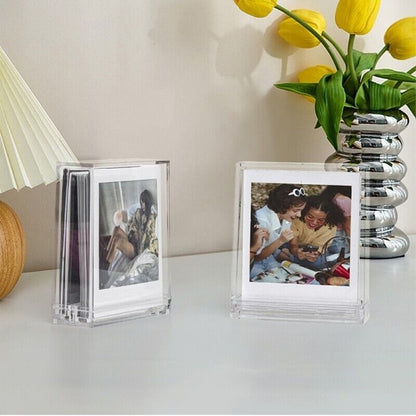 Pikxi Clear Acrylic Photo Frame for Instax Mini and Square Film with Transparent Case Cover