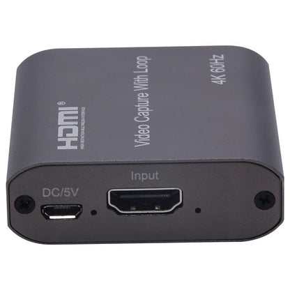 ArgoX HDMI to USB3.0 Video Capture with Loop, 4K 60Hz, USB3.0 to Micro USB Cable, 3.5mm Stereo Output, Support 18Gbps and TMDS Clock, Deep Color, AWG26 HDMI Supported, Support Uncompressed YUY2, VLC/ OBS/Amcap | HDVC12