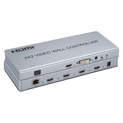 ArgoX 1080p 2x2 Video Wall Controller Multi Screen Splicer Processor with HDMI/DVI Input, 4 HDMI Output, 3.5mm Audio Output, Input Support HDMI1.4, HDCP1.4, and Support RS232 Control | HDVW2X2-N