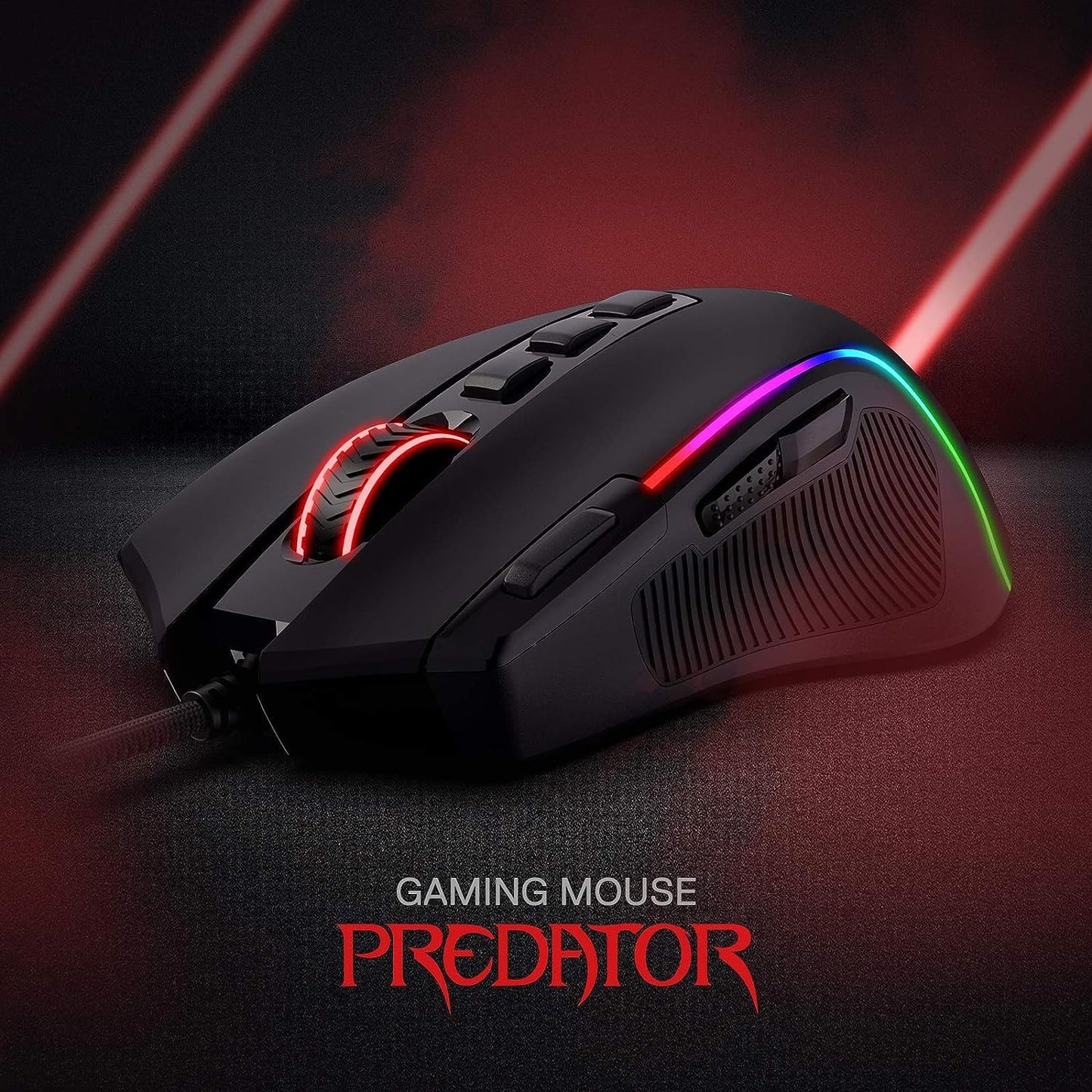 Redragon M612 Predator RGB Optical USB Wired Gaming Mouse with Up to 8000 DPI, Pentakill 5 DPI Levels, 5 Backlit Modes,11 Programmable Buttons, Software Supports DIY Key binds Rapid Fire Button