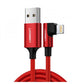 UGREEN 1 Meter USB A 2.0 Male to Lightning Right Angle Nylon Aluminum Braided Fast Charging Cable with 480Mbps Data Transfer Speed for  iPhone 11/11 Pro / 11 Pro Max / XS Max / XS / XR / X / 8/8, iPad Air / iPad mini / PRO  - Red | 60555