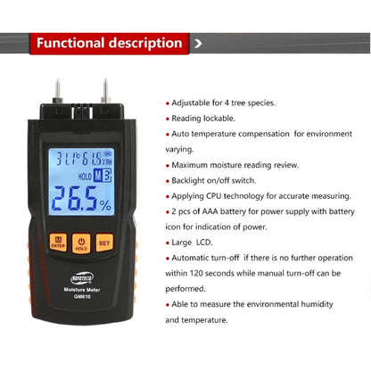 Benetech GM610 Portable Wood Moisture Tester Meter
