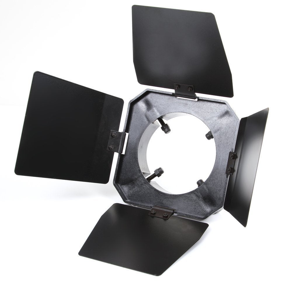 Pxel Universal Mount 3in1 Barn Door Honeycomb Grid & 4 Color Gel Filters Barndoor Kit