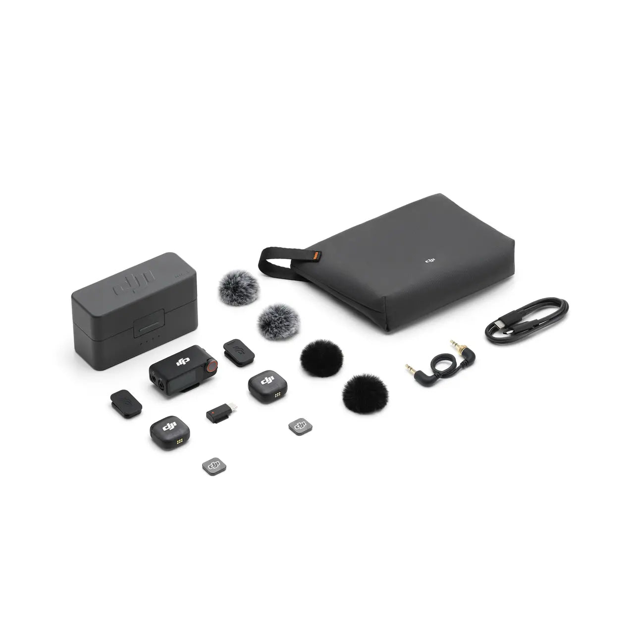 DJI Mic 3 / Mic 2 2TX + 1RX Wireless Microphone System 2 Person Lavalier Mic with Charging Case, Touchscreen Onboard Controls, Dual Band Wireless & Bluetooth Connection for Camera, Smartphone, Vlogging & Content Creation