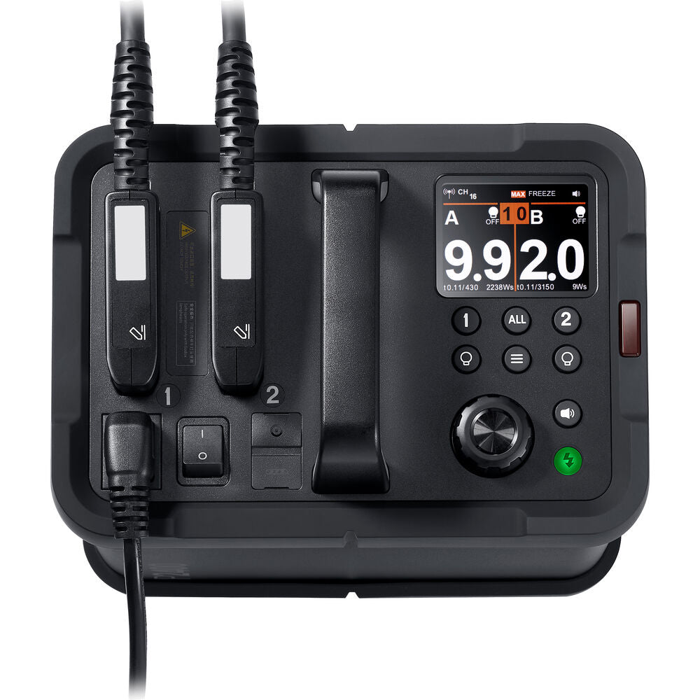 Godox P2400 Power Pack for H2400P Flash Heads with 1/17800s Flash Duration, 10-Step Power, 32 Channels, 16 Groups, and Wired or Wireless Release for Production and Studio Lighting