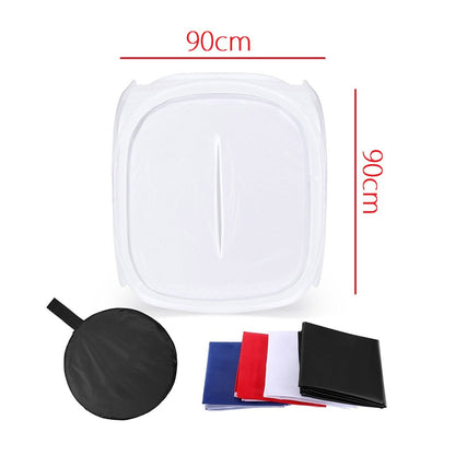 Pxel LT90 90x90cm Photo Soft Box Photography Light Tent Cube Softbox for Camera Studio Product Photography with 4 Backdrops