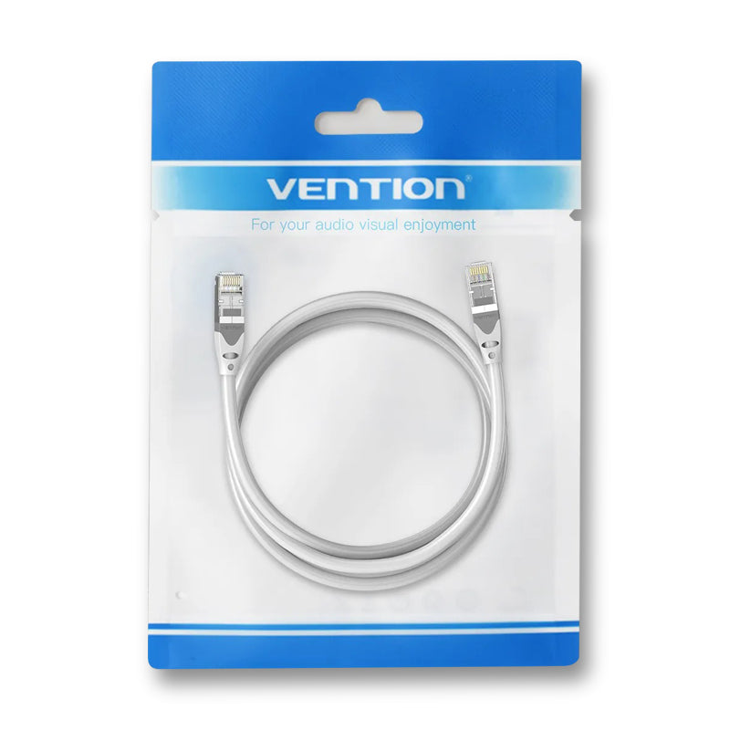 [CLEARANCE] Vention Cat6A STFP Patch Ethernet LAN Cable Gray with 10Gbps Ultra-High-Speed Rate, Anti-Bending Buckle, Gold-Plated Pins RJ45 for Internet, PC, Laptop, TV, Printer, Switch (35 meters) | IBHHU