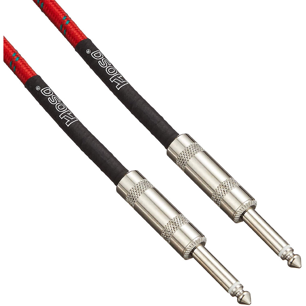 [CLEARANCE] Hosa Technology 18C3 3GT Series Cloth Guitar Cable (Red/Green) - 18'