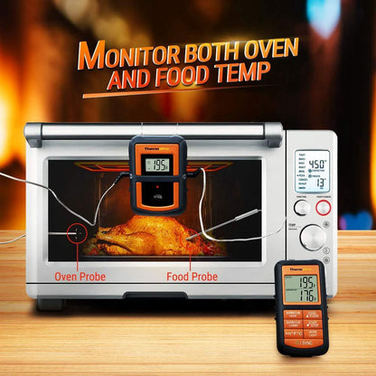 ThermoPro TP08C Wireless Remote Digital Cooking Meat Thermometer Dual Probe for Grilling Smoker BBQ Food Thermometer - Monitors Food from 500 Feet Away | TP-08C