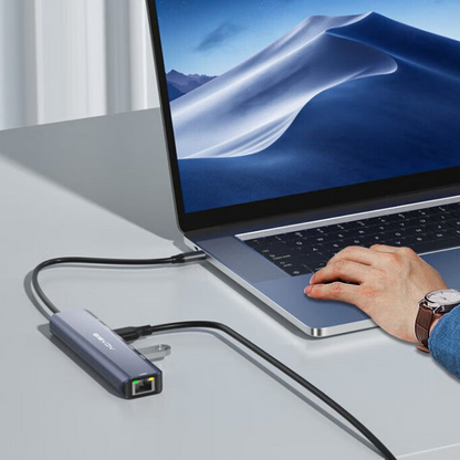 ACASIS DS-7HN6 6-in-1 USB 3.0 to Type C Hub Docking Station with, 1000Mbps Gigabit Ethernet Network LAN & 4K HD 60Hz HDMI Port, 100W PD Fast Charging, and 5Gbps High Speed Data