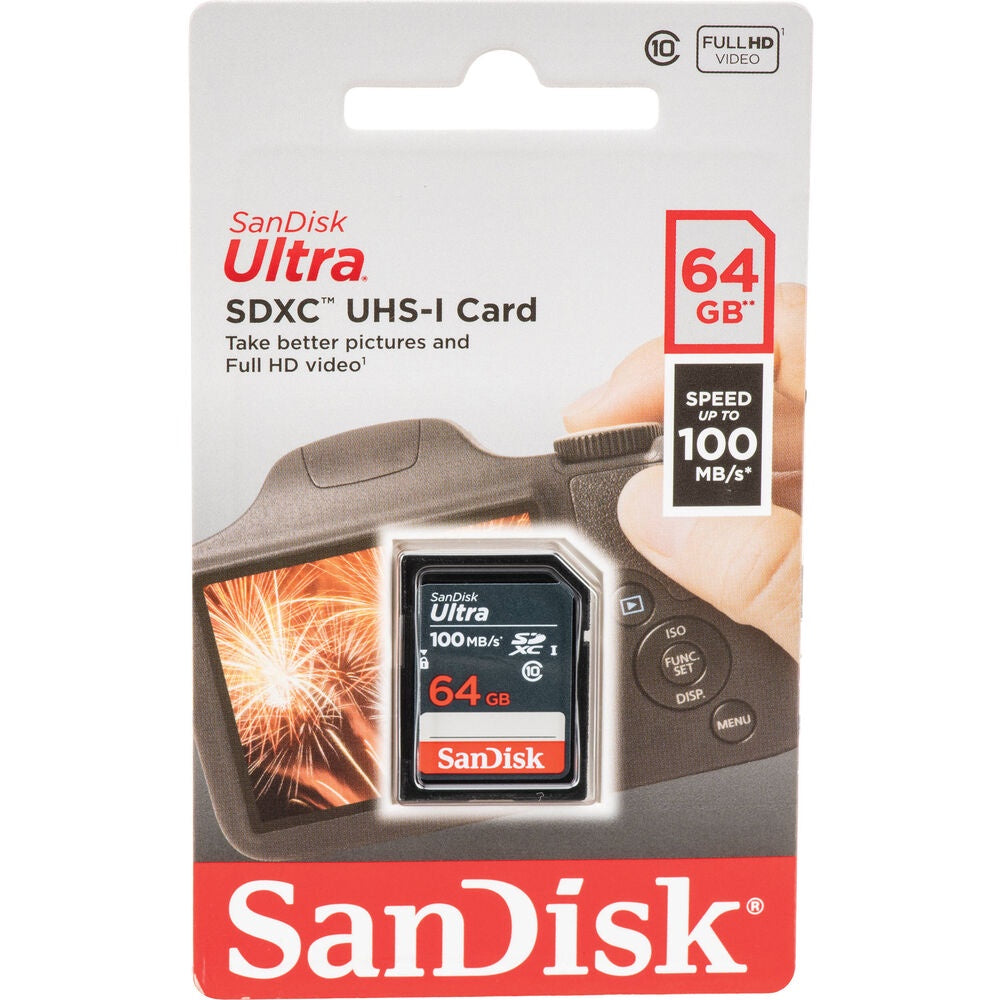 Sandisk Ultra SD Card 64GB UHS-I SDHC Class 10 with 100mb/s Read Speed | Model - SDSDUNR-064G-GN3IN
