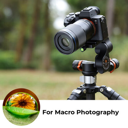K&F Concept 3 Way Geared Tripod Head Accessories with Arca-Swiss Quick Release Plate, High-Precision Micrometric Knobs, Aluminum Alloy, 6 kgs Max Load Capacity, 1/4"-20 Screw for Professiol Photography, Video Recording & Content Creation