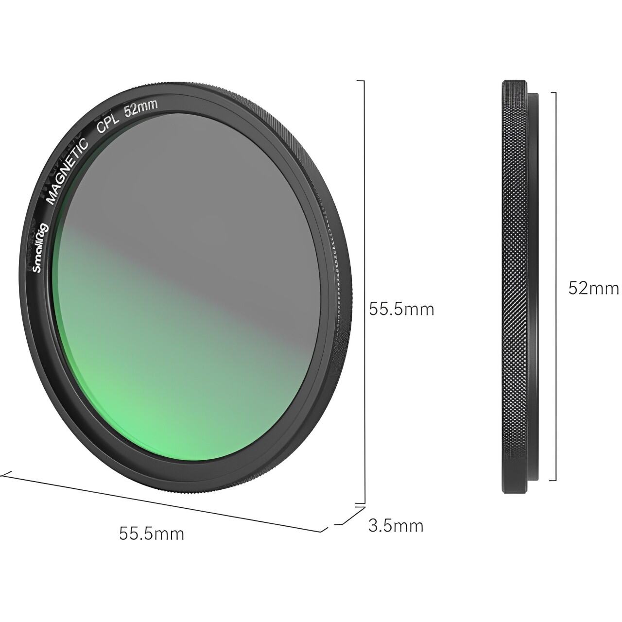 SmallRig MagEase 52mm Magnetic Filters & M-Mount Filter Adapter Ring for Compatible Smartphone Cases & Cages / Variable ND (ND2-32), CPL Polarizer, Black Mist 1/4 Diffusion Filters