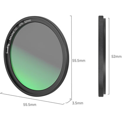 SmallRig MagEase 52mm Magnetic Filters & M-Mount Filter Adapter Ring for Compatible Smartphone Cases & Cages / Variable ND (ND2-32), CPL Polarizer, Black Mist 1/4 Diffusion Filters