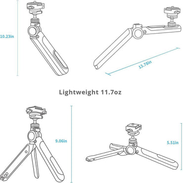 PGYTECH MantisPod Pro Vlogging Camera Tripod with SpLock Arca-Type Quick Release Plate, Mini Smartphone Holder, and Cold Shoe Mount | P-CG-020