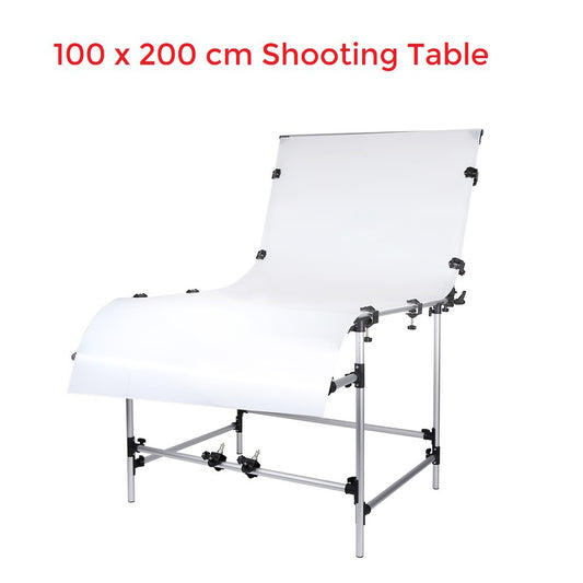 [CLEARANCE] Pxel ST-10X20 Foldable Shooting Table 100x200cm Photographic Studio White Background Backdrop
