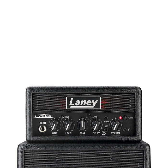 Laney MiniStack 6W Solid State Guitar Amplifier with Clean and Drive Channel and LSI Mini Stack Amp for Electric Guitars (Ironheart)
