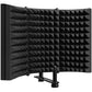 [CLEARANCE] Maono AU-S03 S03 Microphone Isolation Shield Insulating Hood Portable & Foldable High Density Absorbing Foam Panel and Metal Back for Home Office, Studio, Podcasting, Vocalizing, Singing, Broadcasting