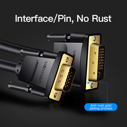 Vention DVI-I (24+5) to VGA Male to Male Cable with Double Magnetic Anti Interference Ring and 1080P Full HD Support for PC (1M, 1.5M, 2M, 3M, 5M) | EACB