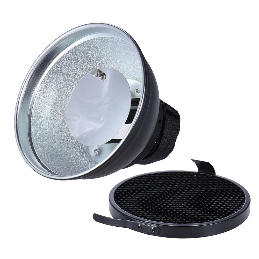 [CLEARANCE] Pxel ST-1F 5.9inch /15cm Silver Beauty Dish Diffuser with 30 Degree Honeycomb for Canon Nikon Yongnuo Godox Neewer Vivitar On-camera Flash Speedlite Photography