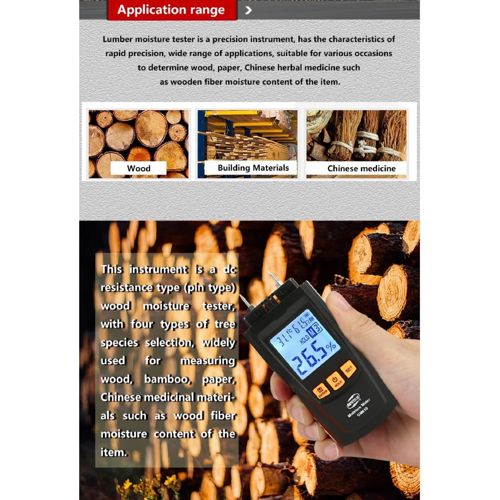 Benetech GM610 Portable Wood Moisture Tester Meter