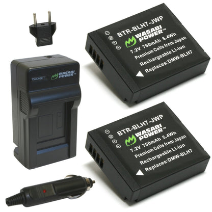 Wasabi Power Battery BMW BLH7 (2-Pack) and Charger for LUMIX DMW-BLH7, DMW-BLH7E, DMW-BLH7PP (Compatible with Lumix DC-GX850, DMC-GM1, DMC-GF7, DMC-LX10)  | JG Superstore