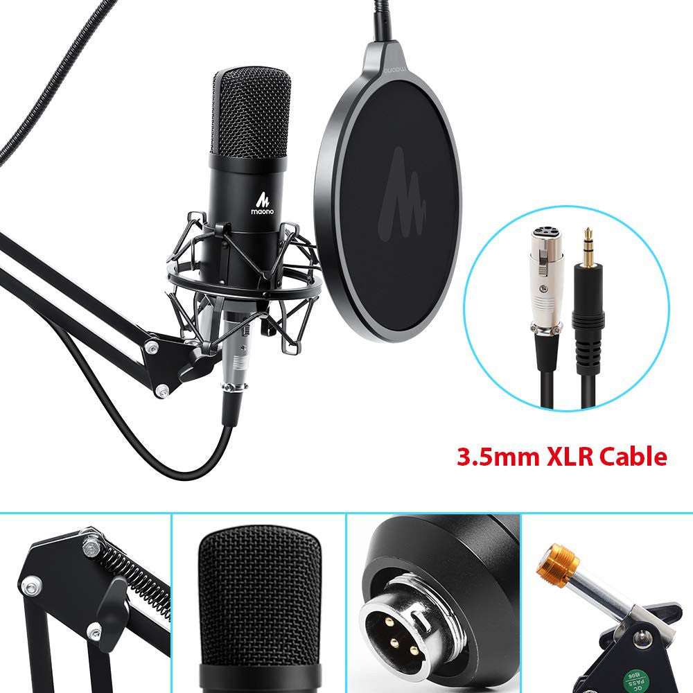 [CLEARANCE] Maono AU-A03 Condenser Podcast Studio Microphone with Boom Arm Kit for Youtube Recording and Vlog