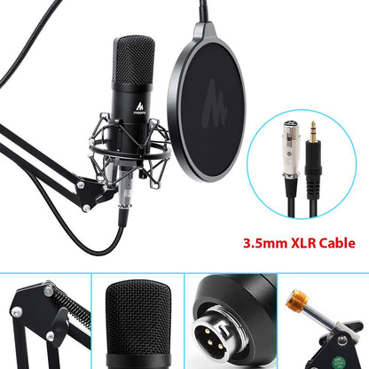[CLEARANCE] Maono AU-A03 Condenser Podcast Studio Microphone with Boom Arm Kit for Youtube Recording and Vlog