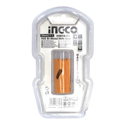 INGCO Bi-Metal Hole Saw HSS M3 16mm | 19mm | 22mm | 25mm with 4/6 Variable Teeth, 38mm Cutting Depth | HSB10161 HSB10191 HSB10221 HSB10251