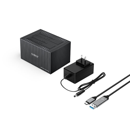 [CLEARANCE] ORICO 2.5 inch / 3.5 inch SATA to USB 3.2 Gen2 Type C (Dual Bay) HDD Docking Station Container Style with Offline Clone, 10Gbps Fast Data Transfer Rate, 2-in-1 USB-C to C/A Cable, 40TB Max. Supported Capacity | 9628C3-C