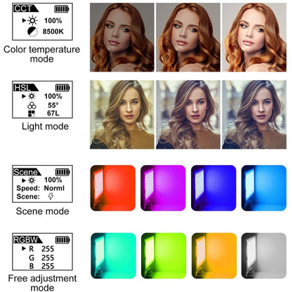 Viltrox Weeylite RB9 RGB LED Video Light Dimmable 2500K 8500K for DSLR Cameras