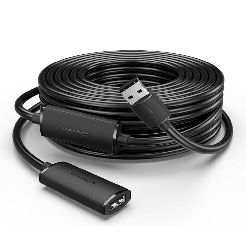 Vention 5M / 10M / 15M / 20M / 25M / 30M USB 2.0 Type-A Male to Type-A Female Active Extension Cable with High-Speed 480Mbps Transfer Speed, USB-C Port for Desktop Computer, Laptop, Smart TV, Webcam, Printer