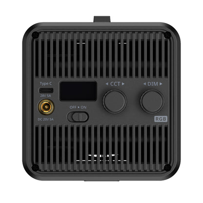 Ulanzi ML100RGB 100W Full-Color RGB COB Video Light 2700-6500K CCT with 20 Lighting Effects, Mini Bowens Mount, LCD Display, Adjustment Knob, 4000mAh Built-in Battery, DC and USB C Charging Ports for Photography, Studio Lighting Equipment