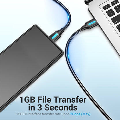 Vention USB 3.0 Male to USB Micro-B Male Data Cable with 5Gb/s Transfer Speed for Fast External Hard Drive Reading and Transmission (3M) | COPBI