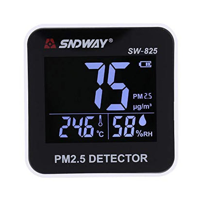 [CLEARANCE] Sndway SW-825 - SW825 Digital Air Quality Monitor Laser PM2.5 Detector Tester Temperature Humidity Meter