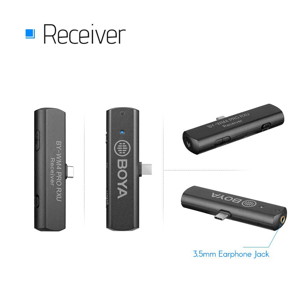 [CLEARANCE] Boya BY-WM4 PRO-K6 Dual-Channel Digital Wireless Microphone System for Android and other Type-C Devices