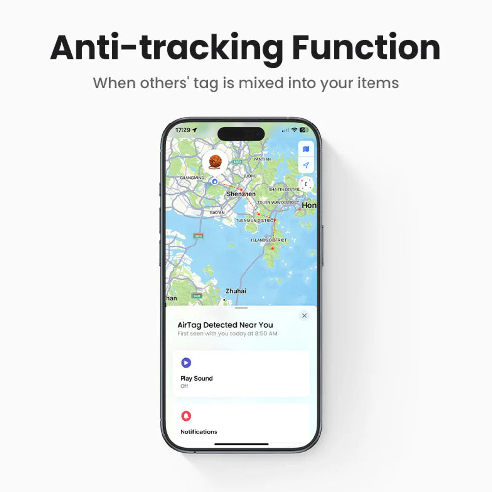 UGREEN Smart Tag Bluetooth Key Finder & Tracker for Keys, Bags & Luggage with Built-In Speaker, GPS & 1-Year Battery Life for iPhone, iPad & Mac (Compatible with Apple Find My / AirTag Altertive) | CM520