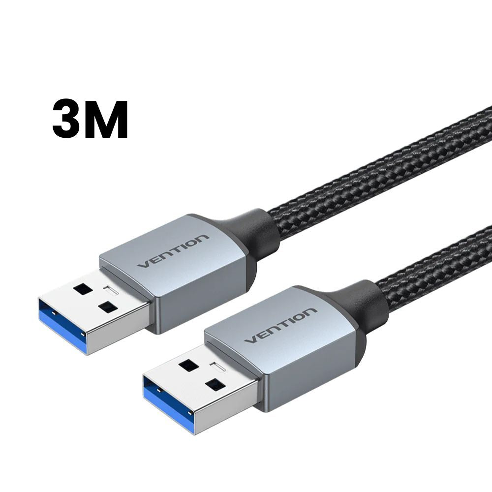 Vention 0.5M / 1M / 1.5M / 2M / 3M USB 3.0 A Male to USB A Male Cotton Braided Extension Cable with High-Speed 5Gbps Transfer Speed for Desktop Computer, Laptop, Smart TV, Webcam