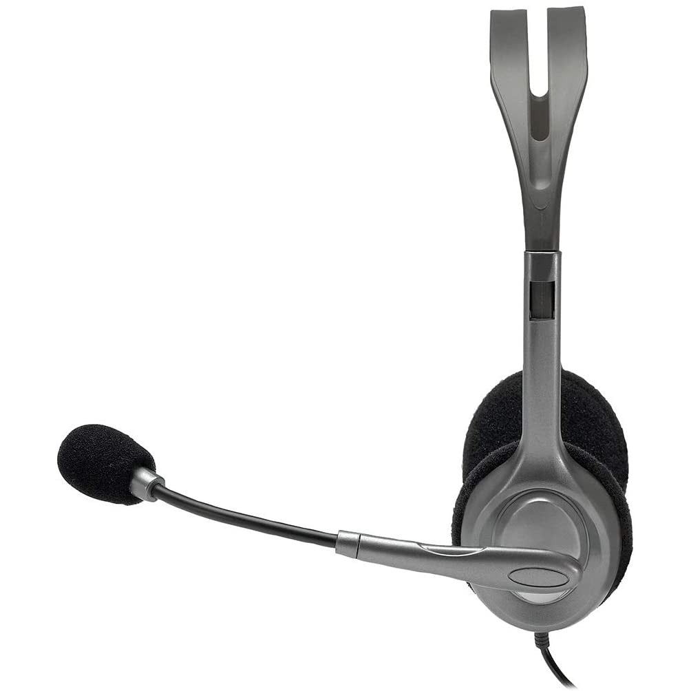 Logitech H110 Wired Stereo Headset with Microphone and Dual 3.5mm Plug for Computer PC