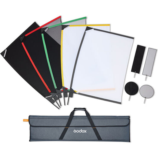 Godox Scrim Flag Kit with 9 Light Blocks Filters Silk Screens and Nets for Studio Photography Lighting (18 x 24" , 24 x 36" ) | SF4560 | SF6090