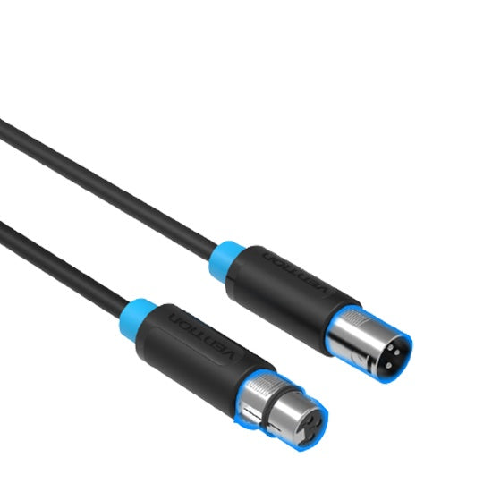 [CLEARANCE] Vention XLR Female to Male 5-Meters Nickel Plated (BBF) Audio Extension Cable for Home Audio, Amplifiers, Mixers, Microphones, Stereos