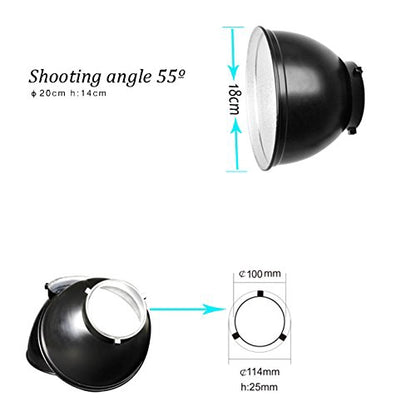 Pxel 7 Inch Standard Reflector Lamp Cover Dish Diffuser for Bowens Mount Studio Strobe Flash Lighting