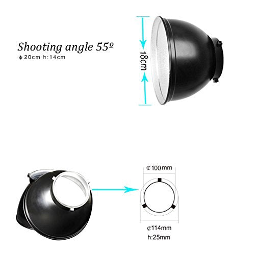 Pxel 7 Inch Standard Reflector Lamp Cover Dish Diffuser for Bowens Mount Studio Strobe Flash Lighting