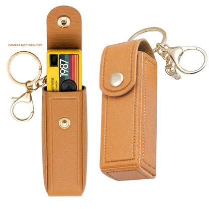 Pikxi Leather Case for Kodak Charmera Keychain Digital Camera with Metal Keyring & Snap Lock Button