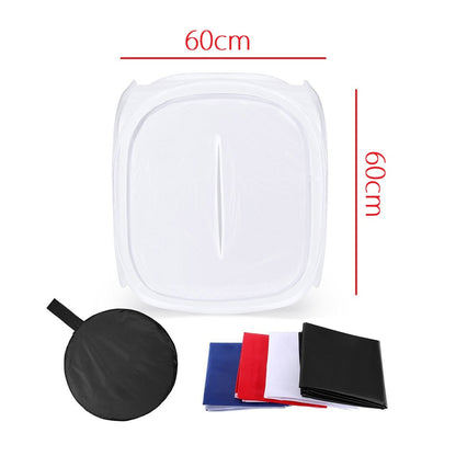 [CLEARANCE] Pxel LT60 60x60cm Photo Soft Box Photography Light Tent Cube Softbox for Camera Studio Product Photography with 4 Backdrops