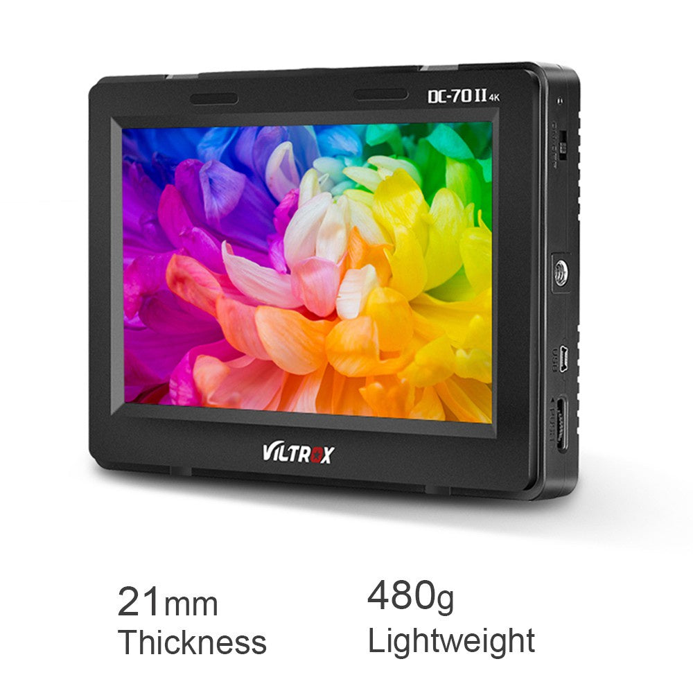VILTROX DC-70 II 7 inch Field Minitor 4k HDMI AV Input Monitor for Mirrorless and DSLR Cameras (VERSION 2)