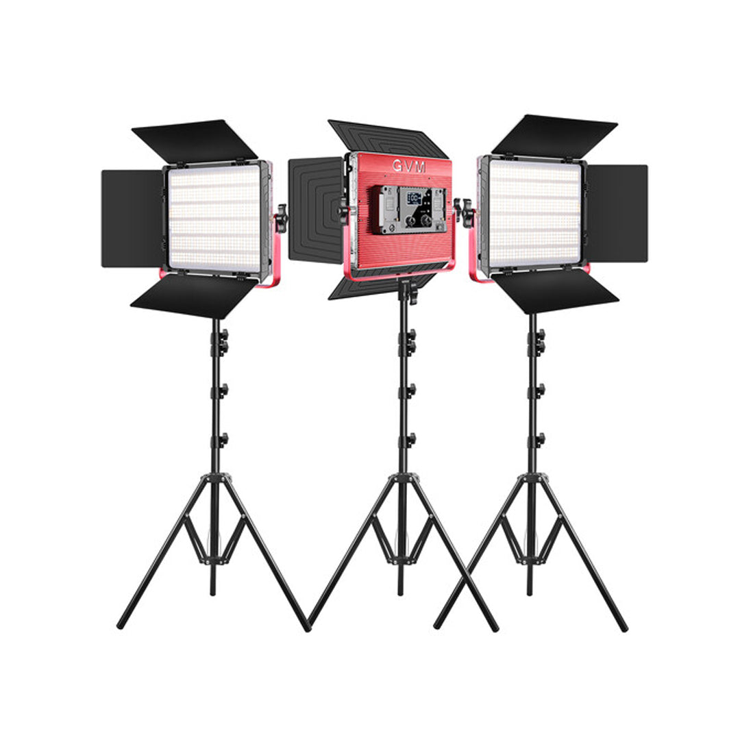 GVM RGB LED Video Bi-Color Soft Light Studio Kit with Wireless Connection, 3200 to 5600K Color Temperature and App Support for Photography and Videography | 1200D-3L