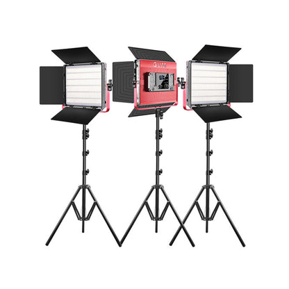 GVM RGB LED Video Bi-Color Soft Light Studio Kit with Wireless Connection, 3200 to 5600K Color Temperature and App Support for Photography and Videography | 1200D-3L